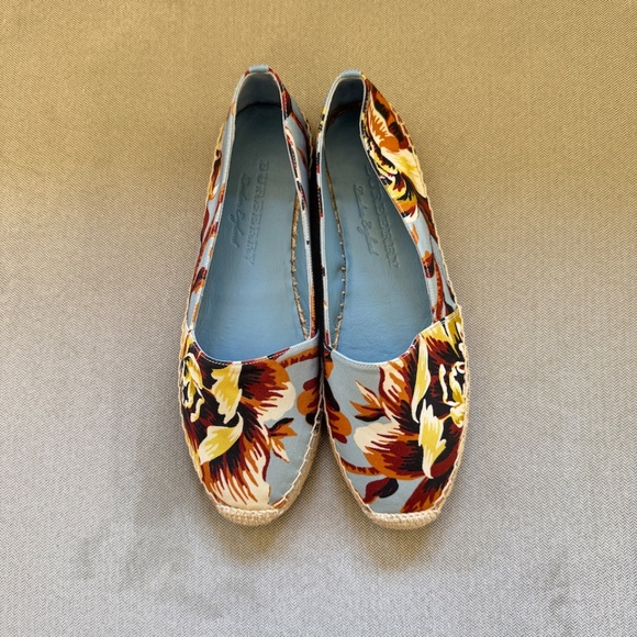 Burberry Multicolor Canvas Floral Hodgeson Espadrille Flats - Picture 1 of 9